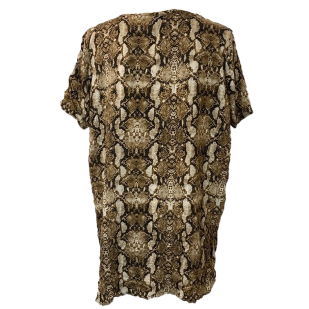 Brown & Tan Snake Animal Printed Lightweight Blouse Top XXL - Picture 5 of 8